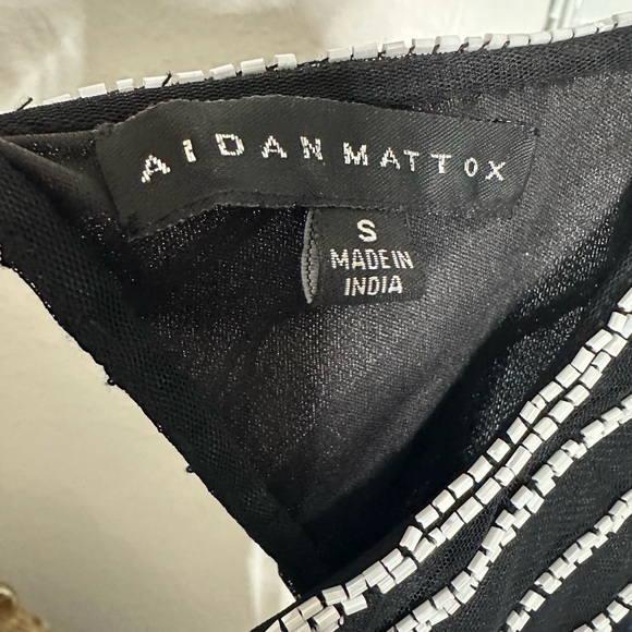 Aidan Mattox Black and Silver Beaded Blouse - Picture 2 of 14
